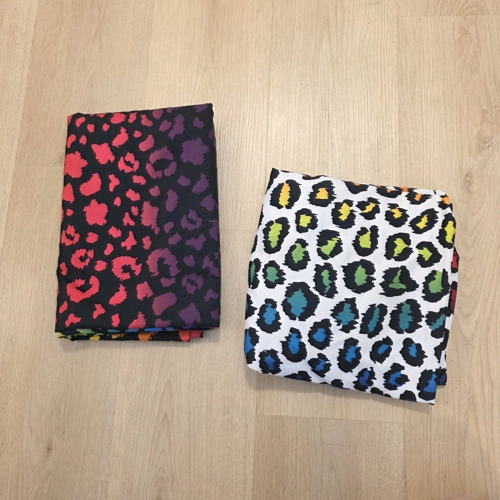 Lisa Frank Cheetah Print Rainbow Twin Fitted Bottom & Top Sheets Set 2015